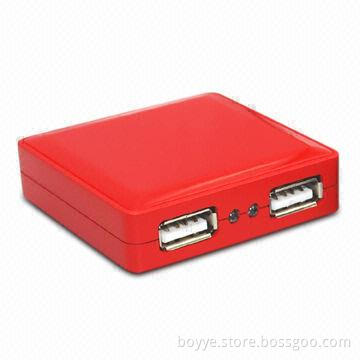 4-port USB Hub, Supports Plug-and-play Function, Transfers Data by USB Cable